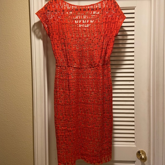 Gorgeous Dark Orange Silk Designer Dress - Picture 3 of 3